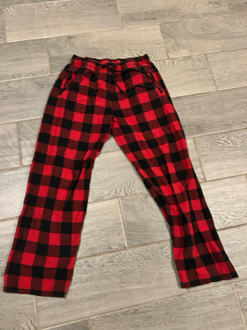 Red and Black Plaid Lounge Pants with pockets- size medium